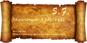 Steininger Flórián névjegykártya